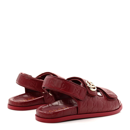 Gucci Guccissima GG Embossed Womens Sandals 39.5 Rosso Ancora 5 of 10