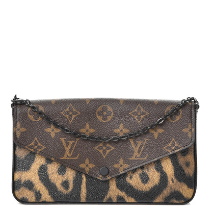 Louis Vuitton Monogram Animal Print Pochette Felicie Chain Wallet 1 of 11