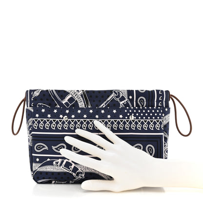 Hermes Barenia Silk Eperons d'Or Fourbi 30 GM Pouch Bleu Nuit Fauve 2 of 10