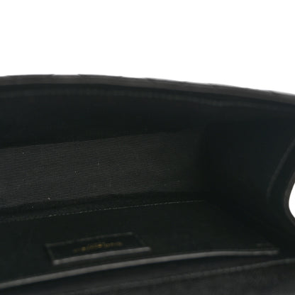 Saint Laurent Grain De Poudre Textured Mixed Matelasse Triquilt Medium Monogram Satchel Black 5 of 12