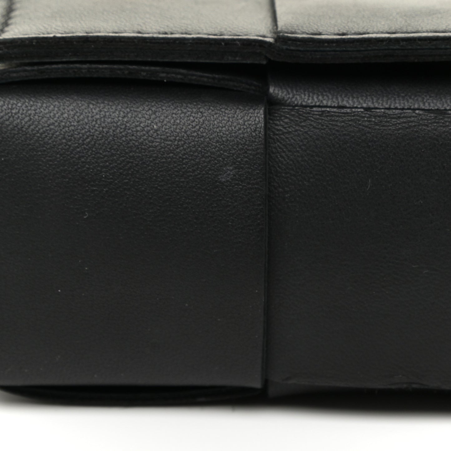 Lambskin Maxi Intrecciato Extra Mini Cassette Crossbody Bag Black
