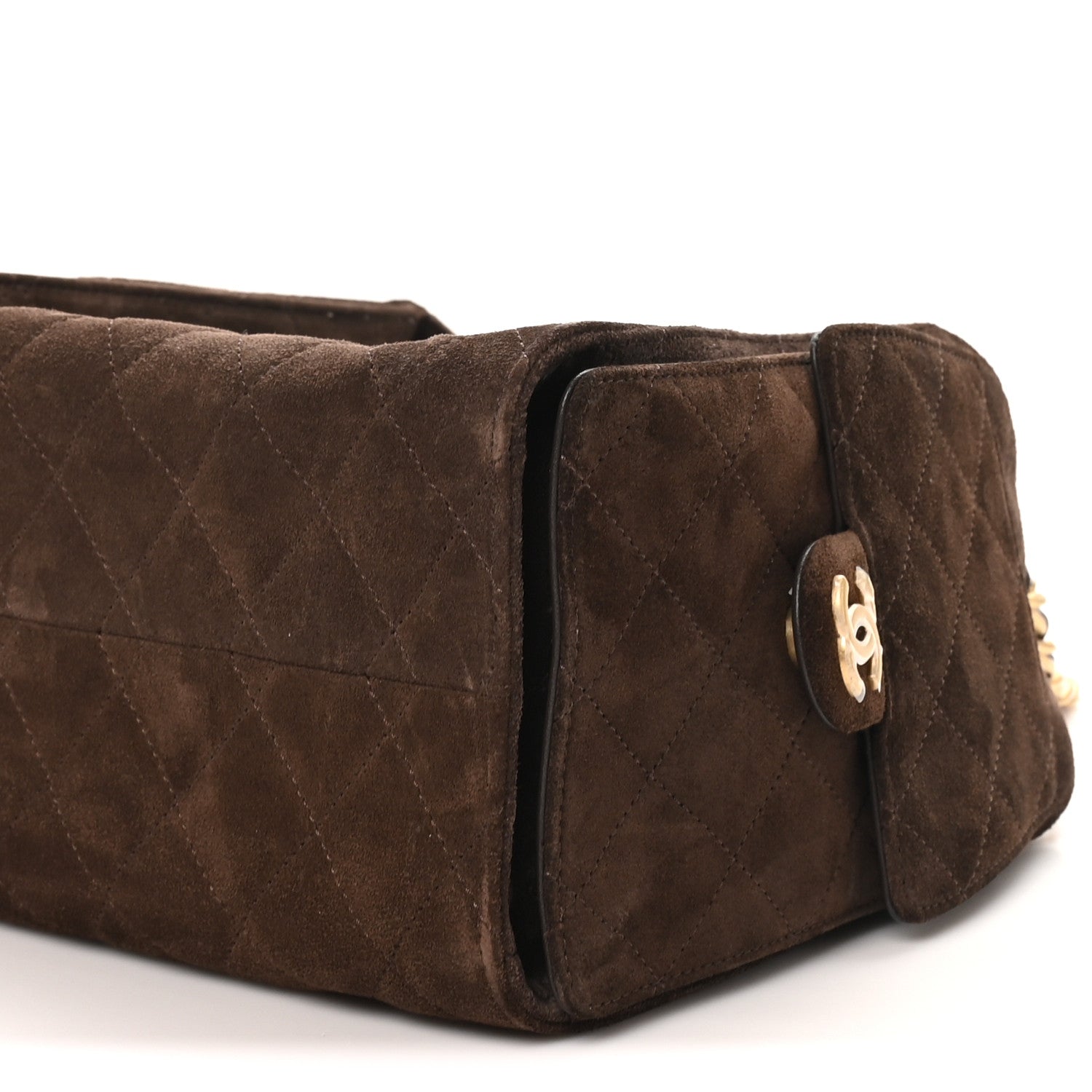Chanel Suede Quilted Small Chanel 25 Handbag Dark Brown 10 of 11