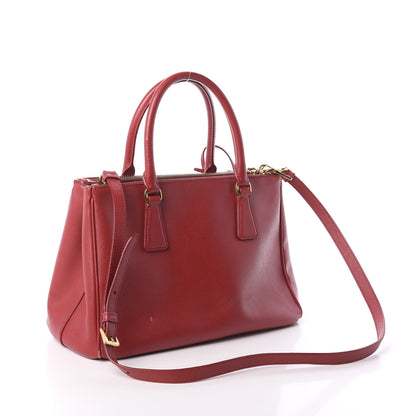 Prada Saffiano Small Galleria Double Zip Tote Fuoco 4 of 12