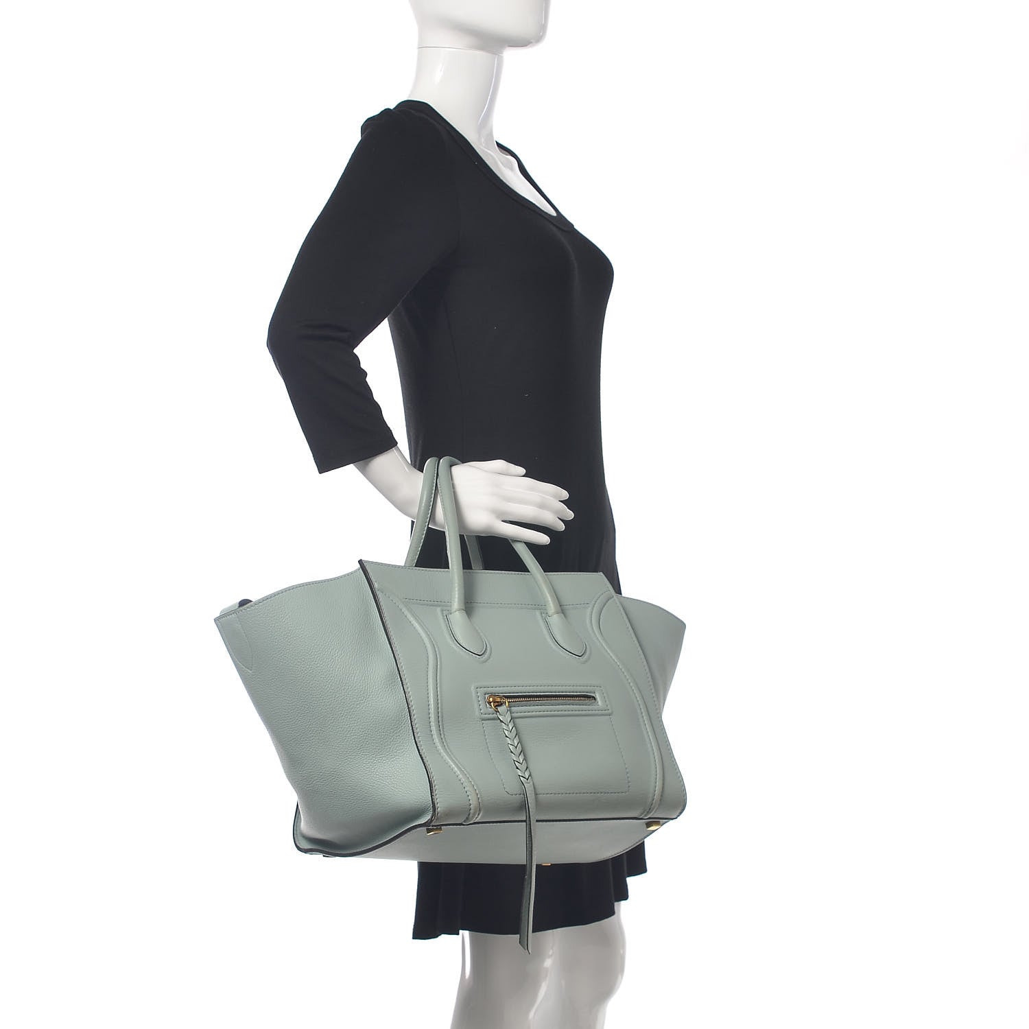 Celine Grained Calfskin Medium Phantom Luggage Galcier 2 of 25