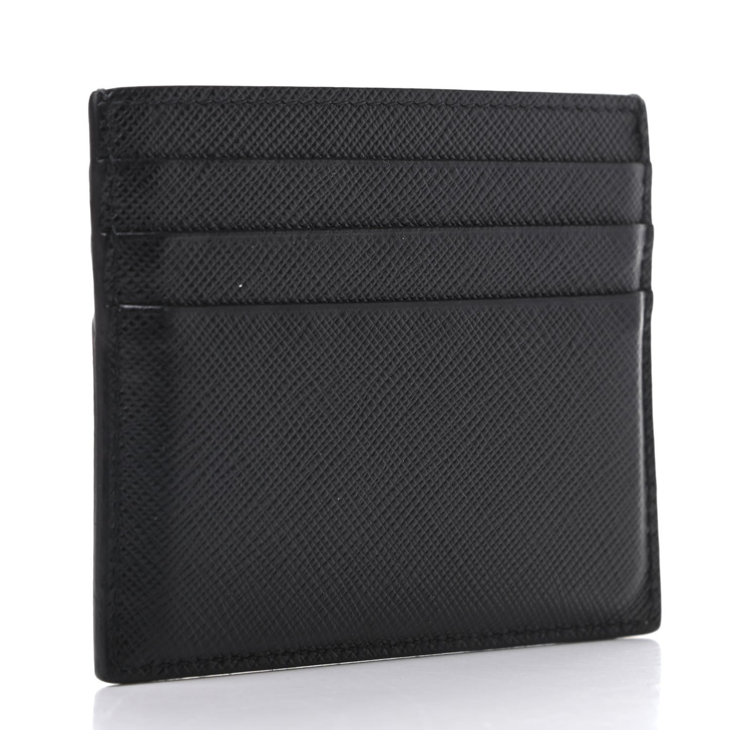 Saffiano Shine Monochrome Card Holder Black