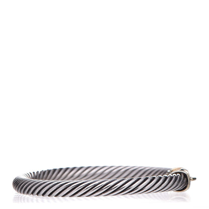 David Yurman Sterling Silver 14K Yellow Gold 5mm Cable Classic Buckle Bracelet 5 of 8