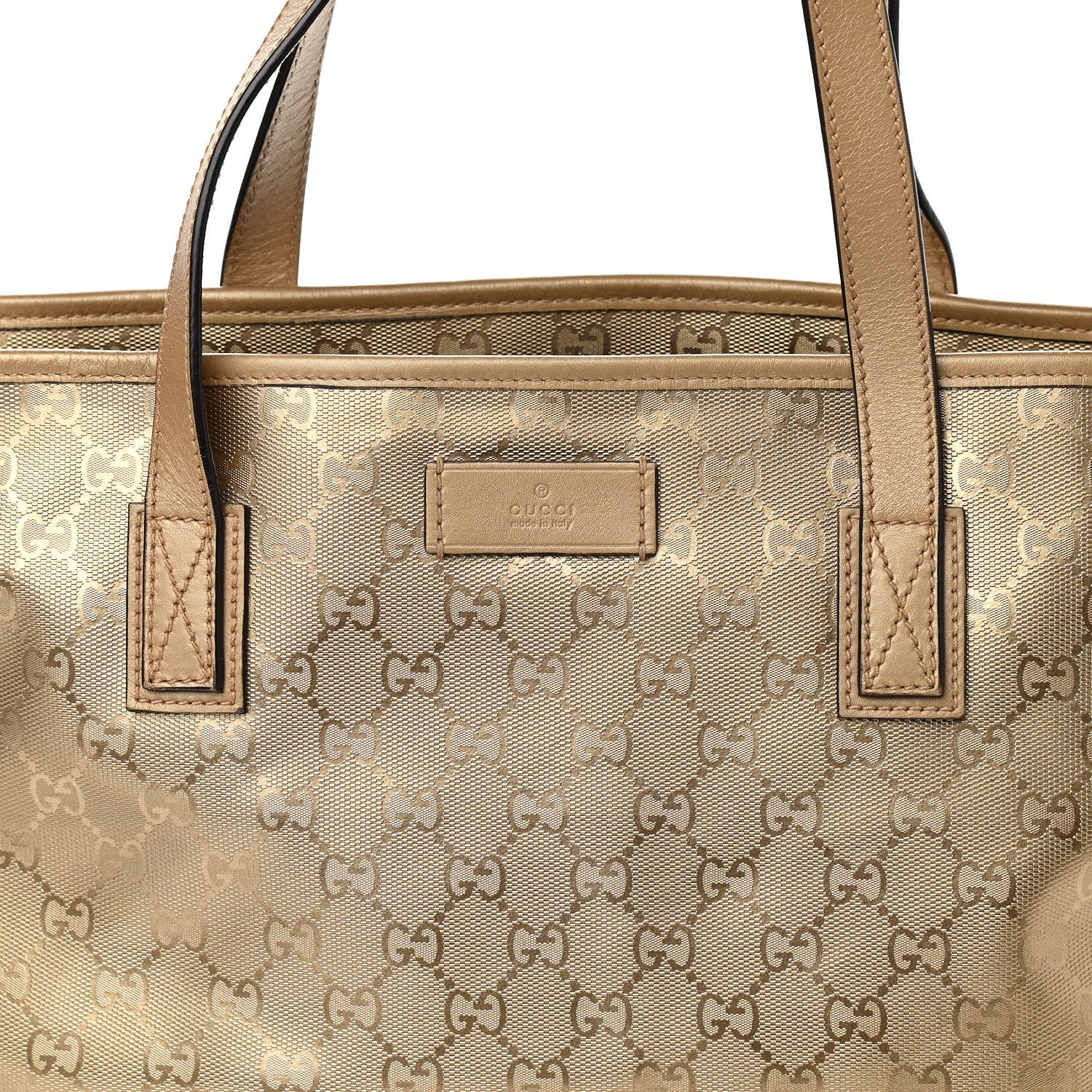 Gucci Imprime Monogram Medium Zippered Shopping Tote Champagne 8 of 11
