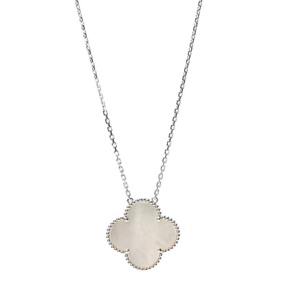 Van Cleef & Arpels 18K White Gold Mother of Pearl Magic Alhambra Pendant Necklace 1 of 6