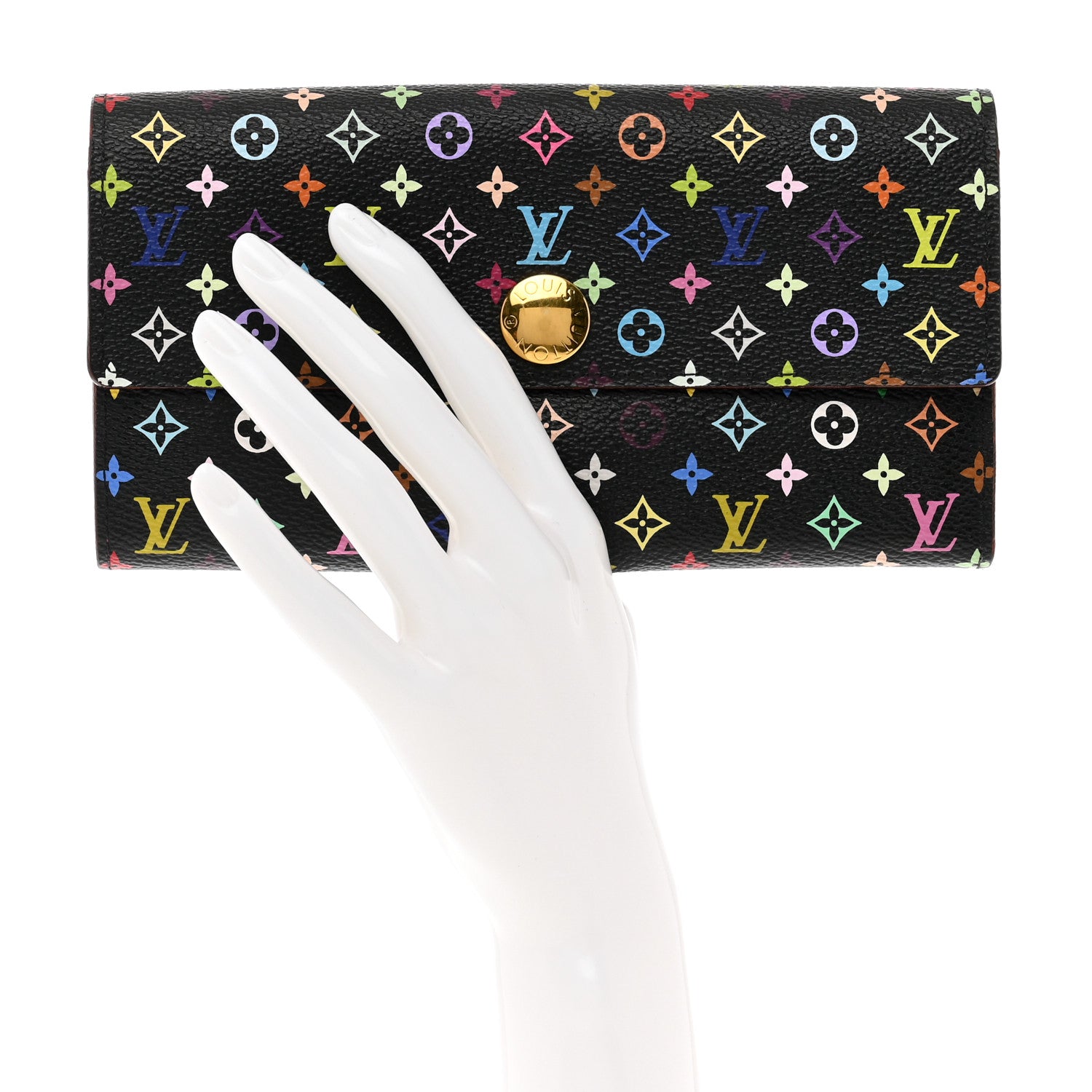 Louis Vuitton Monogram Multicolor Sarah Wallet Black Grenade 2 of 7