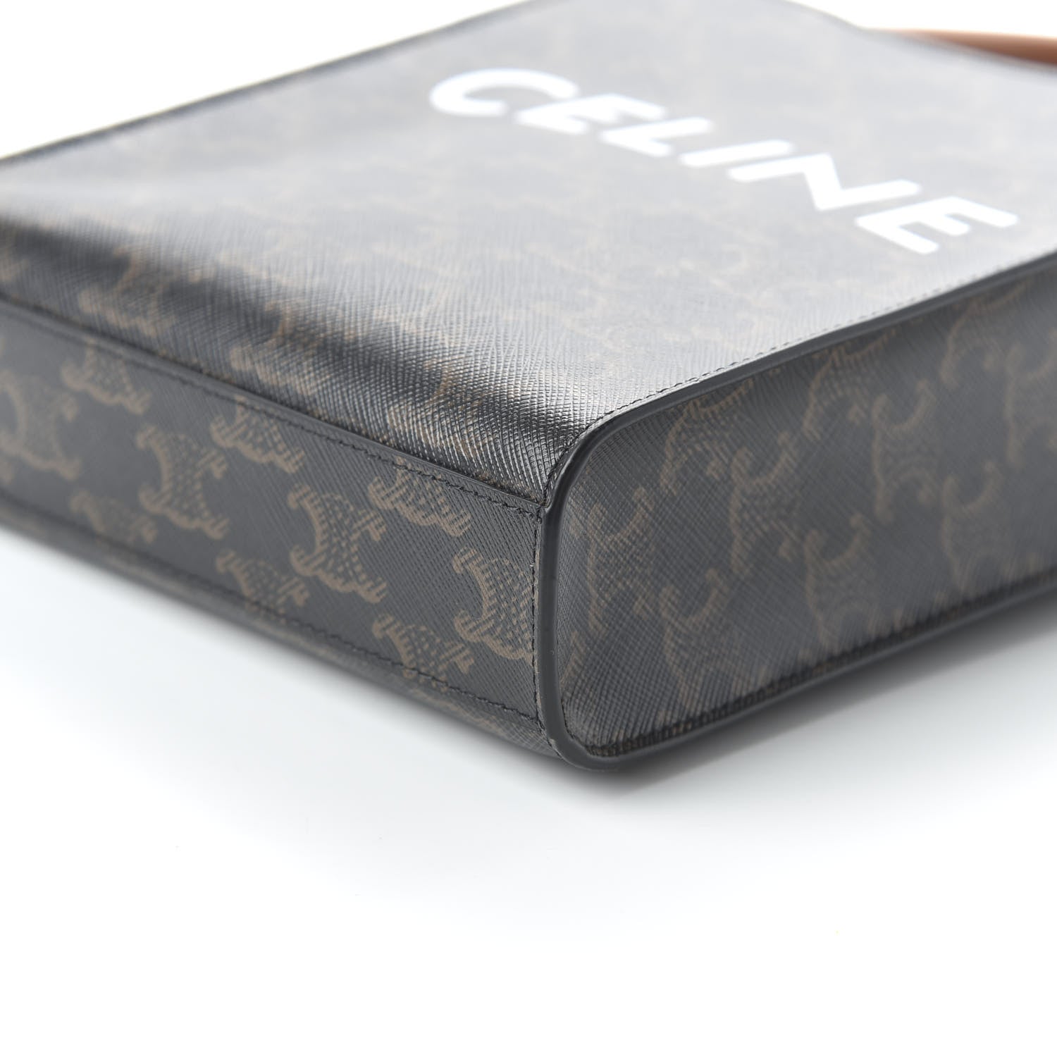 Celine Triomphe Canvas Calfskin Mini Vertical Cabas Tan 6 of 8