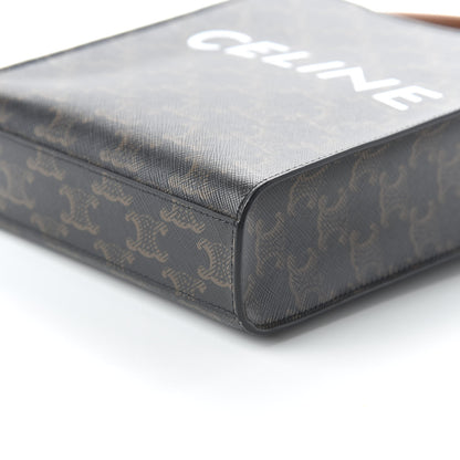 Celine Triomphe Canvas Calfskin Mini Vertical Cabas Tan 6 of 8
