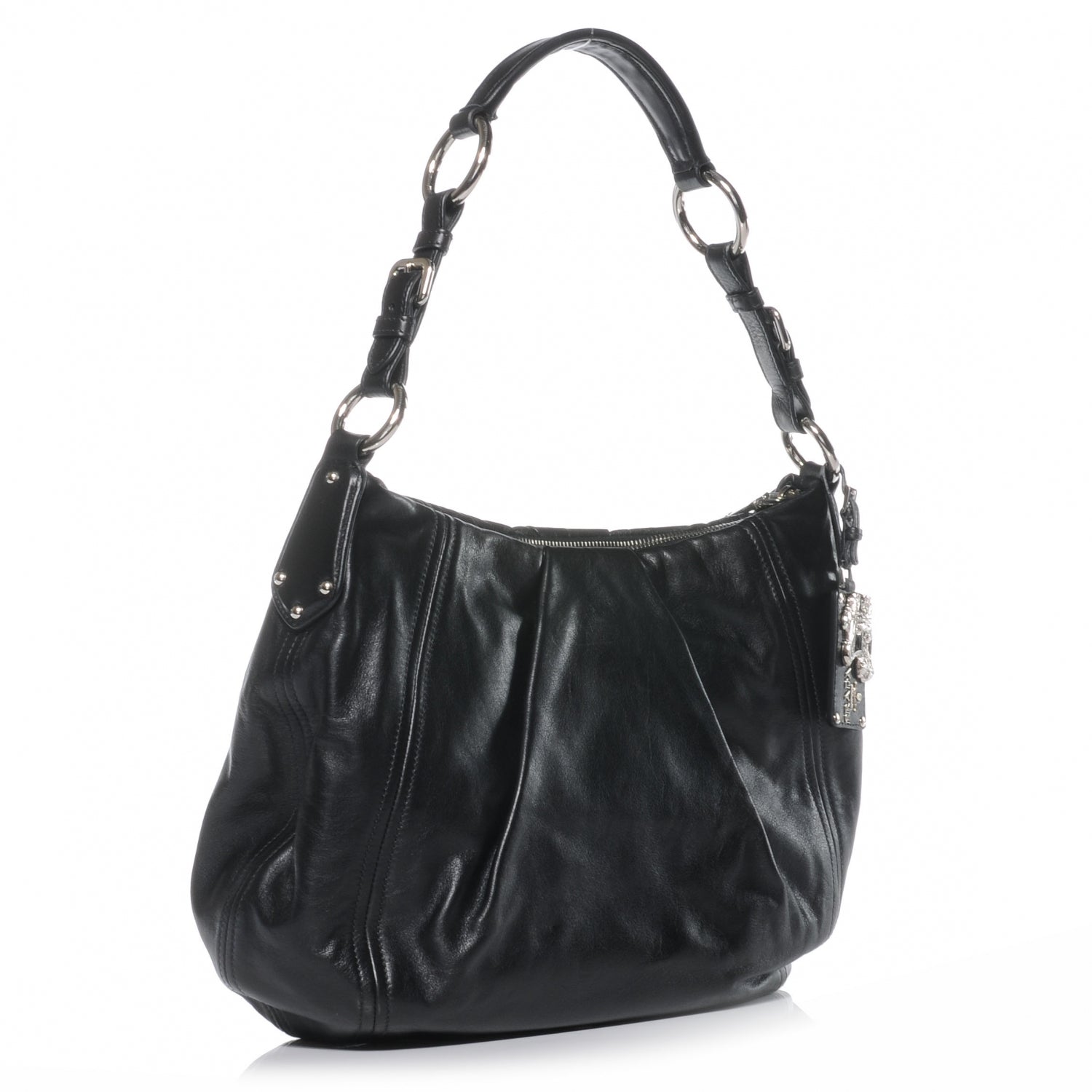 Prada Soft Calf Pleated Hobo Nero Black 3 of 10