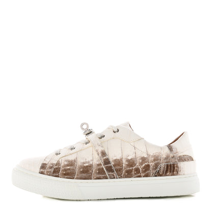 Hermes Matte Niloticus Crocodile Himalaya Day Sneaker 37.5 Blanc 1 of 13