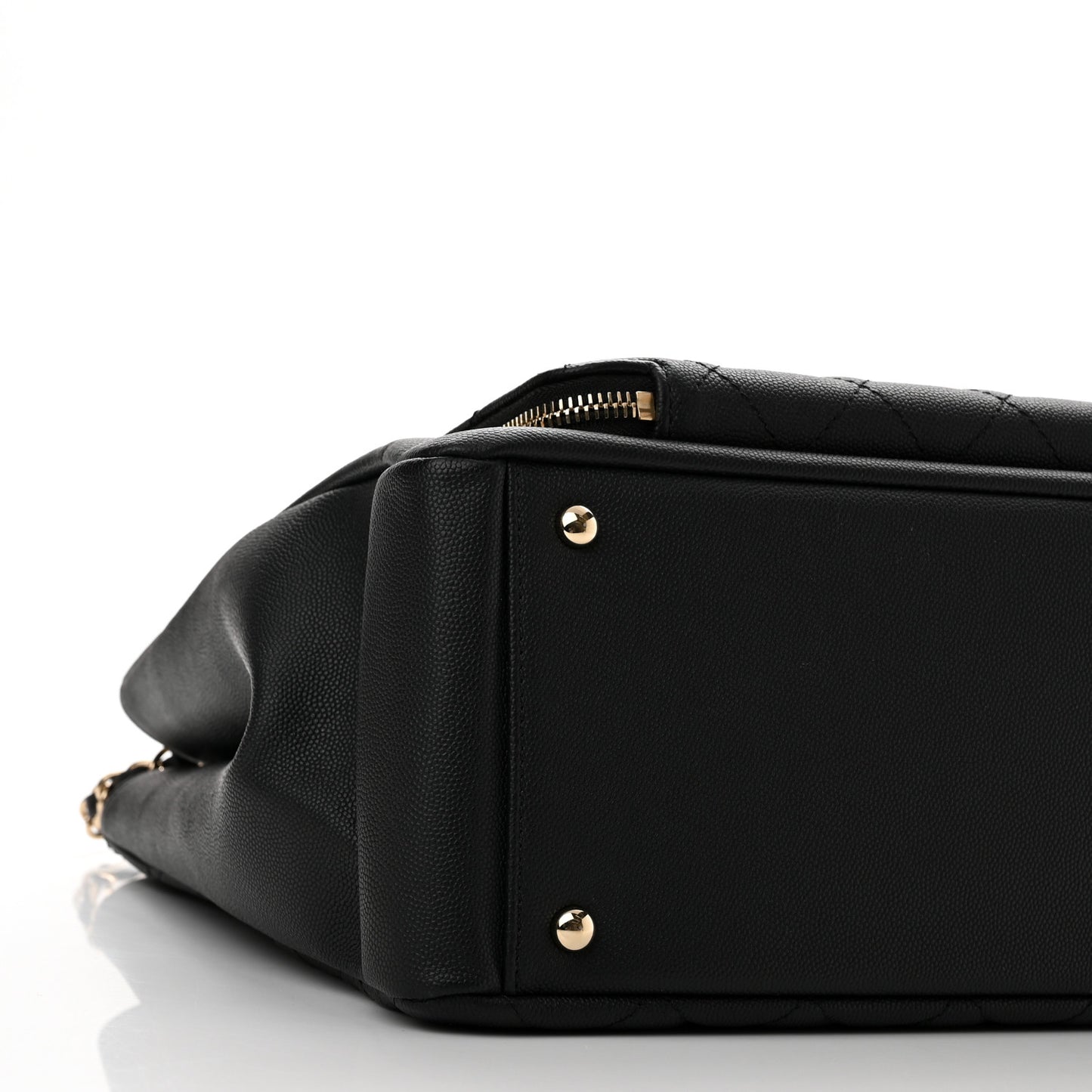 Caviar Quilted Large Business Affinity Shopping Bag Black