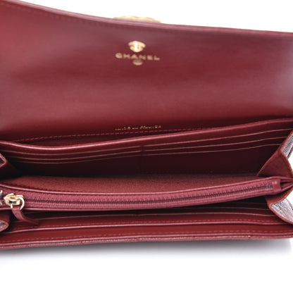 Chanel Caviar Quilted Large Boy Gusset Flap Wallet Dark Red 4 of 10