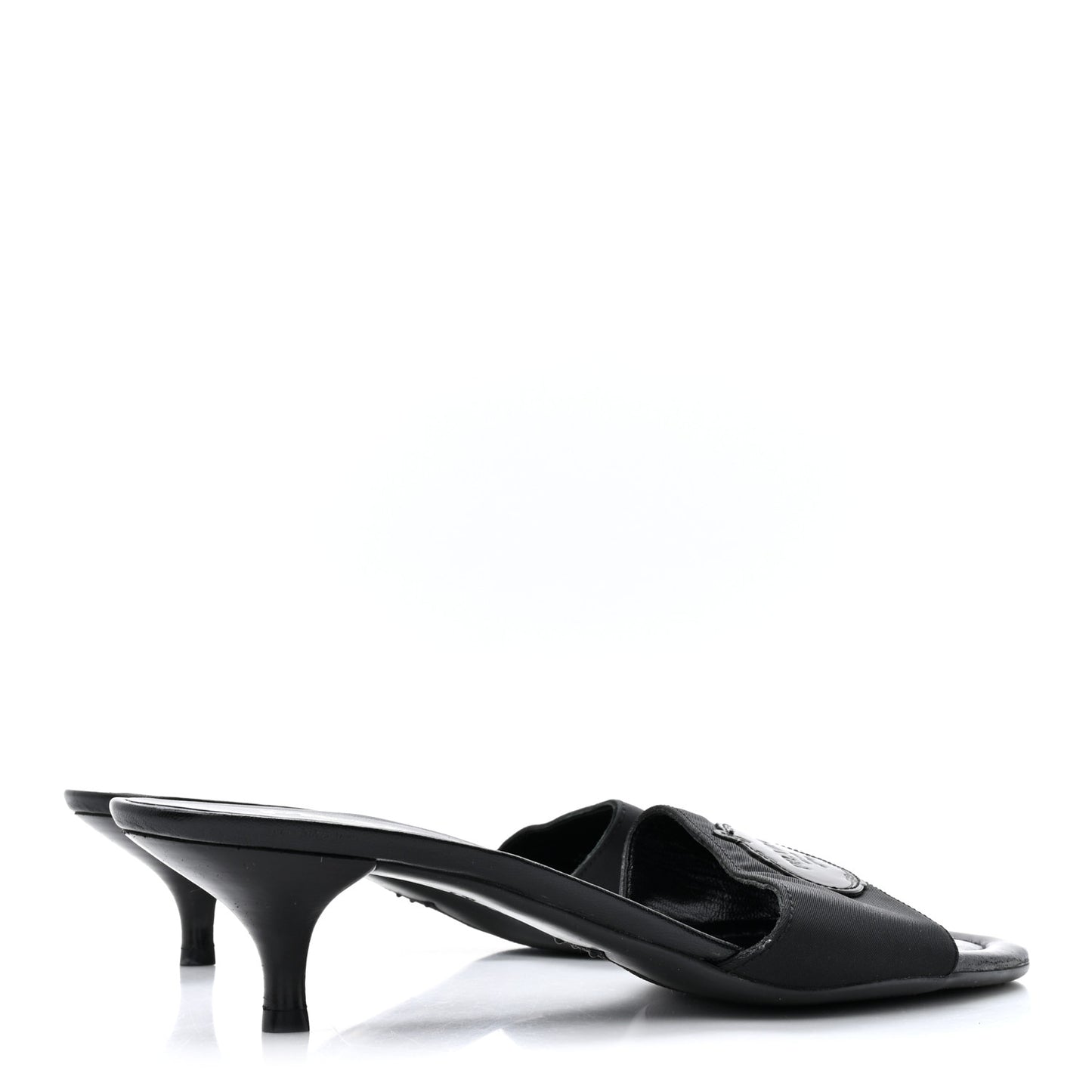 Nylon Logo Slide Sandals 38 Black