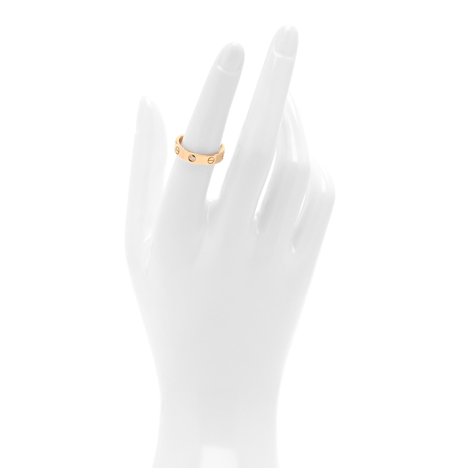 Cartier 18K Pink Gold Diamond 4mm LOVE Wedding Band Ring 52 6 2 of 4