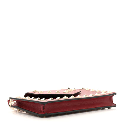 Valentino Garavani Calfskin Rockstud Phone Case With Chain Rubino 4 of 12