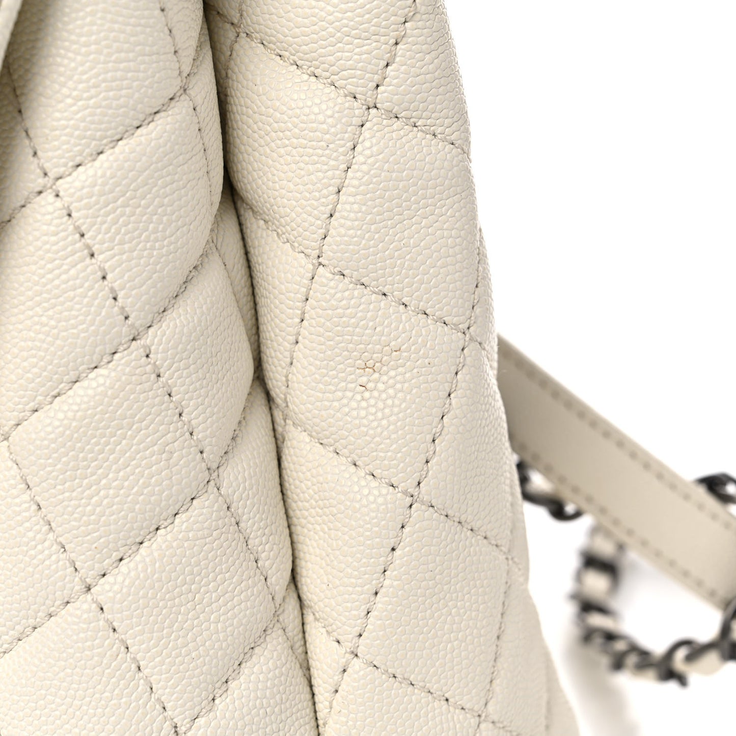 Caviar Lizard Quilted Small Coco Handle Flap Ivory