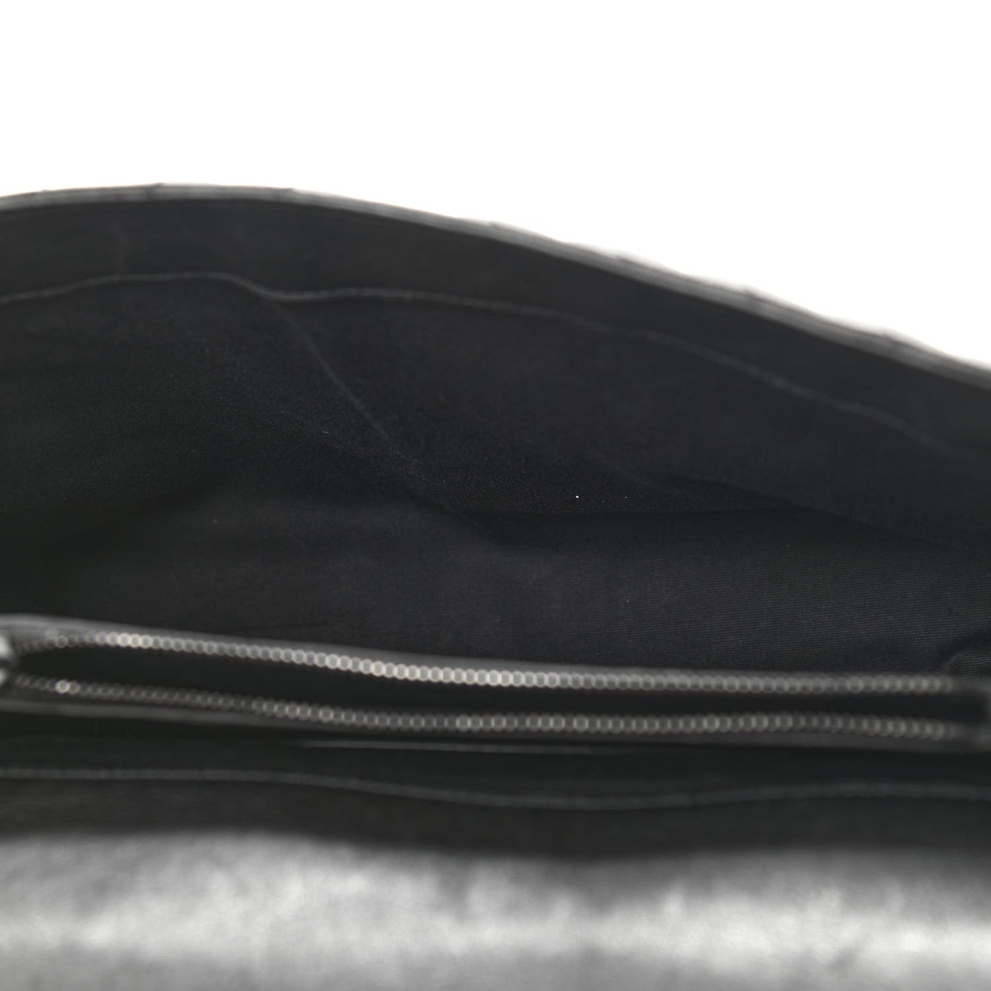 Sheepskin Matelasse Chevron Monogram Monochrome Large College Satchel Black