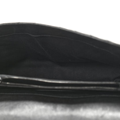 Saint Laurent Sheepskin Matelasse Chevron Monogram Monochrome Large College Satchel Black 5 of 9