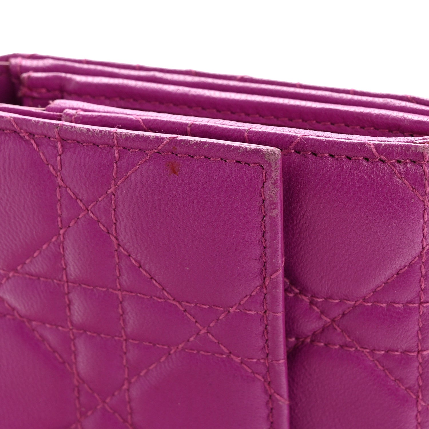 Christian Dior Lambskin Cannage Miss Dior Chain Wallet Dark Pink 12 of 12