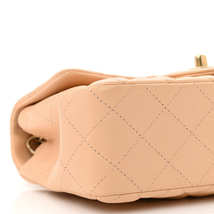Chanel Lambskin Quilted Mini Rectangular Flap Beige 9 of 12