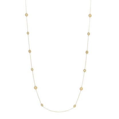 Roberto Coin 18K Yellow Gold Diamond New Barocco Station Necklace 1 of 4