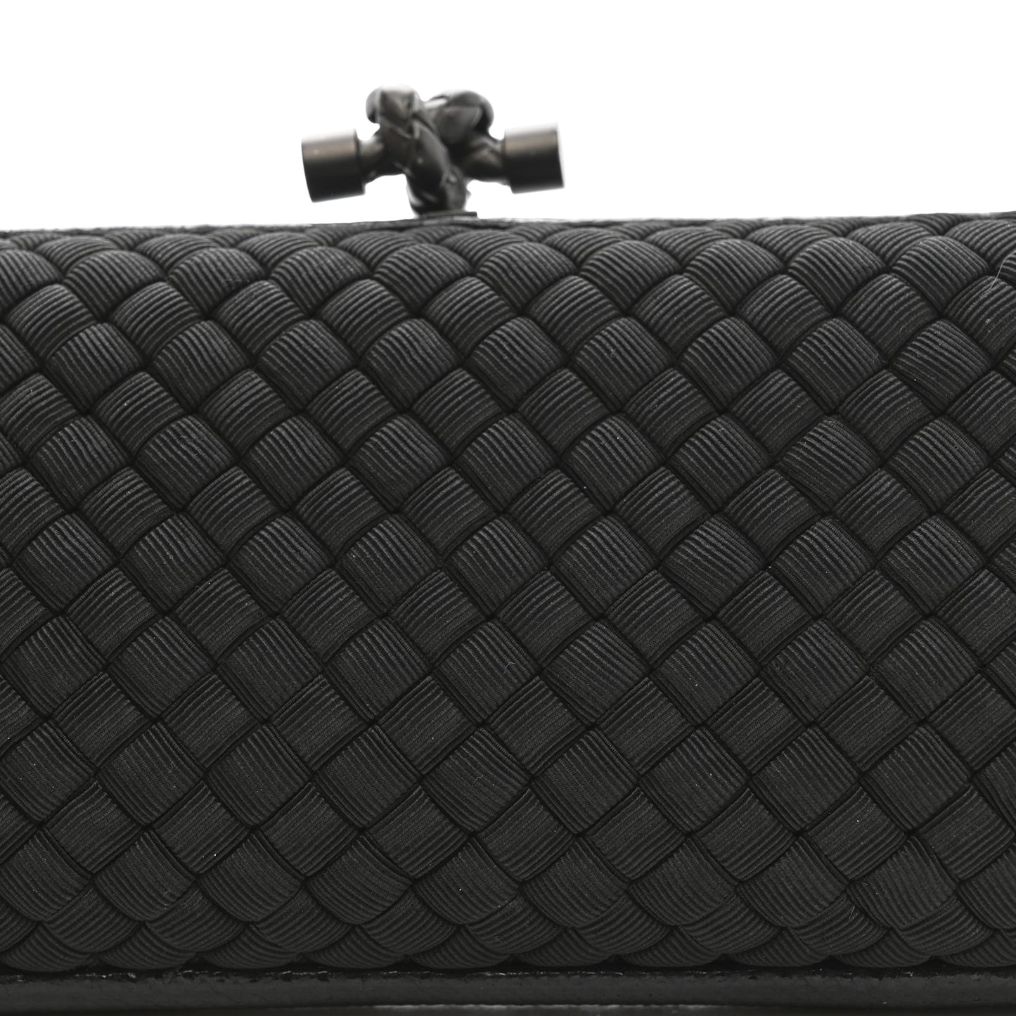 Satin Ayers Intreccio Impero Stretch Knot Clutch Black