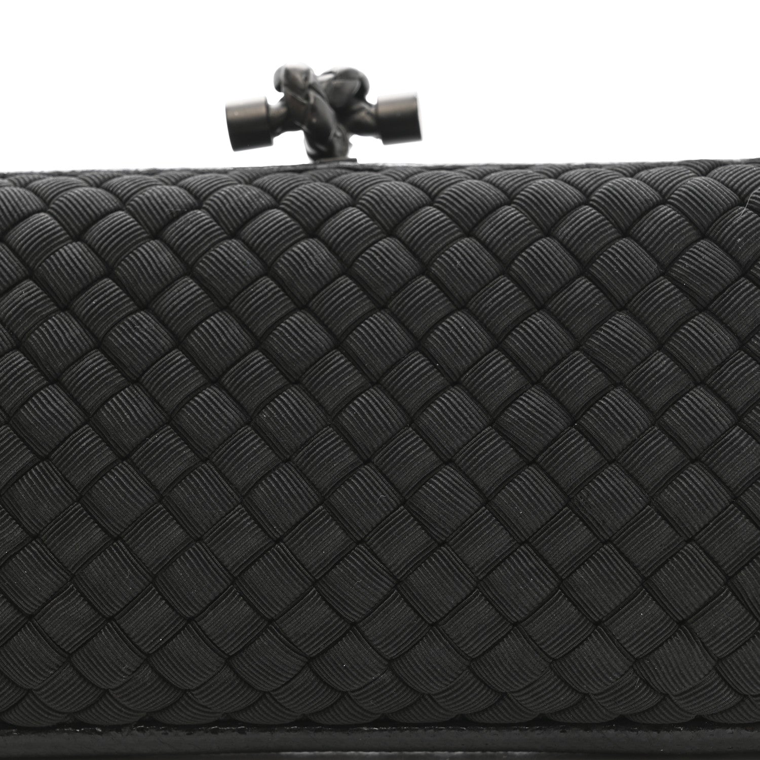 Bottega Veneta Satin Ayers Intreccio Impero Stretch Knot Clutch Black 7 of 9