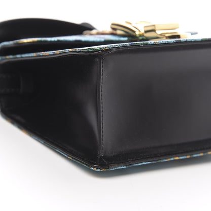 Gucci Iridescent Brocade Mini Sylvie Top Handle Bag Azure 10 of 12
