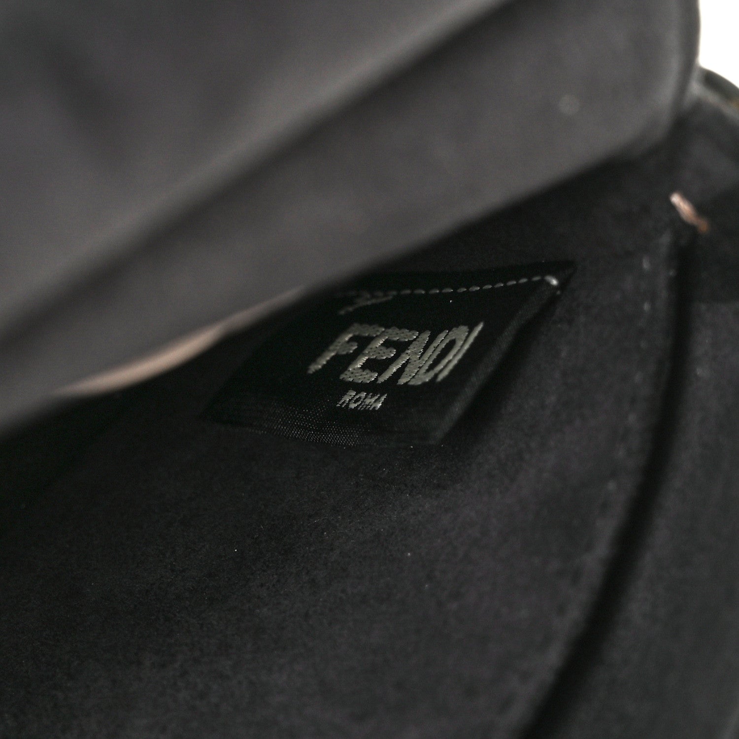 Fendi Calfskin Elaphe Crocodile Monster Studded Micro Double Baguette Black Grigio Polvere 8 of 13