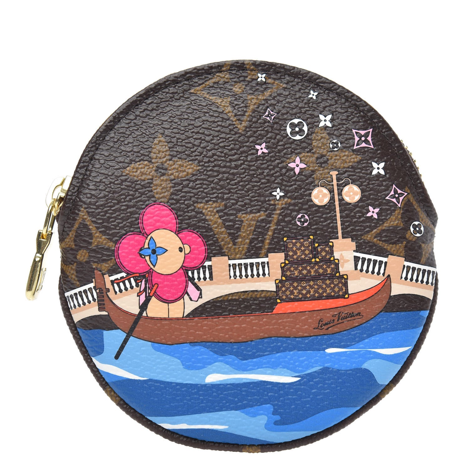 Louis Vuitton Monogram 2019 Christmas Animation Round Coin Purse Blue 1 of 7