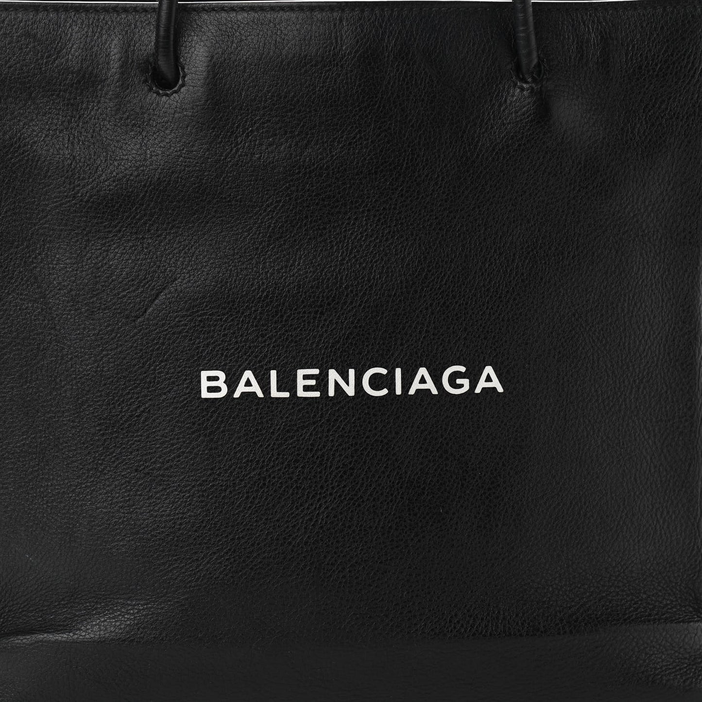 Calfskin Logo Small Shopping Black
