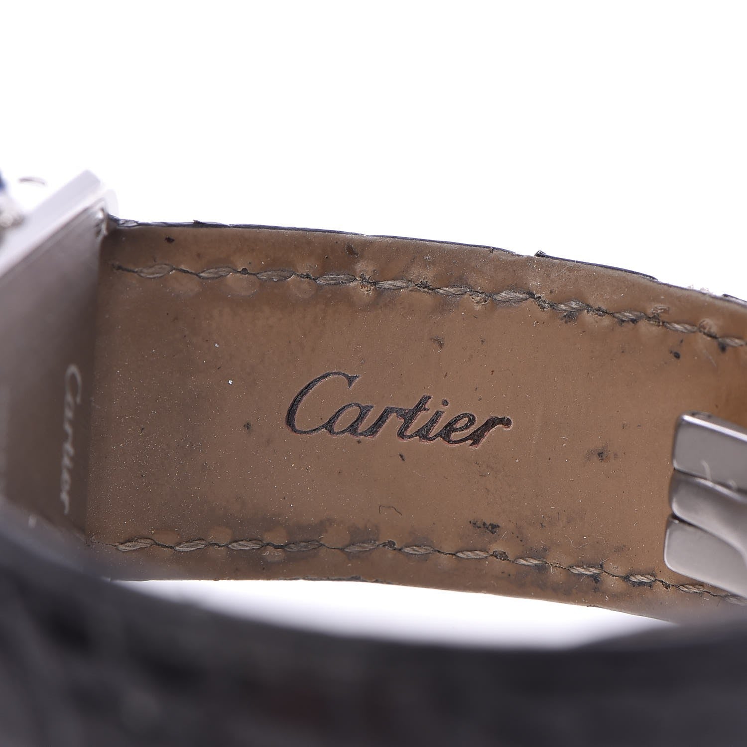 Cartier Stainless Steel Alligator 24mm Tank Solo Quartz Watch 11 of 11