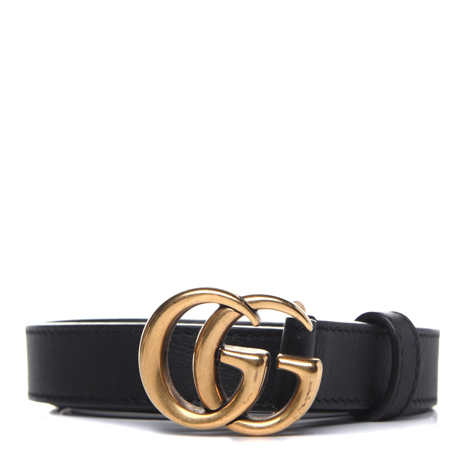 Gucci Calfskin Double G 20mm Belt 75 30 Black 1 of 8