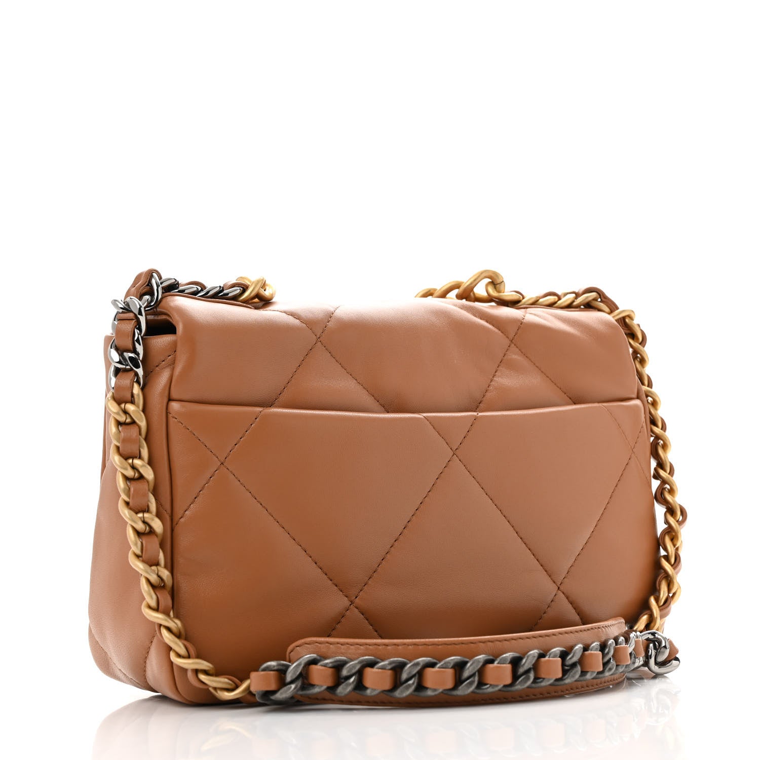 Chanel Lambskin Quilted Medium Chanel 19 Flap Brown 3 of 11