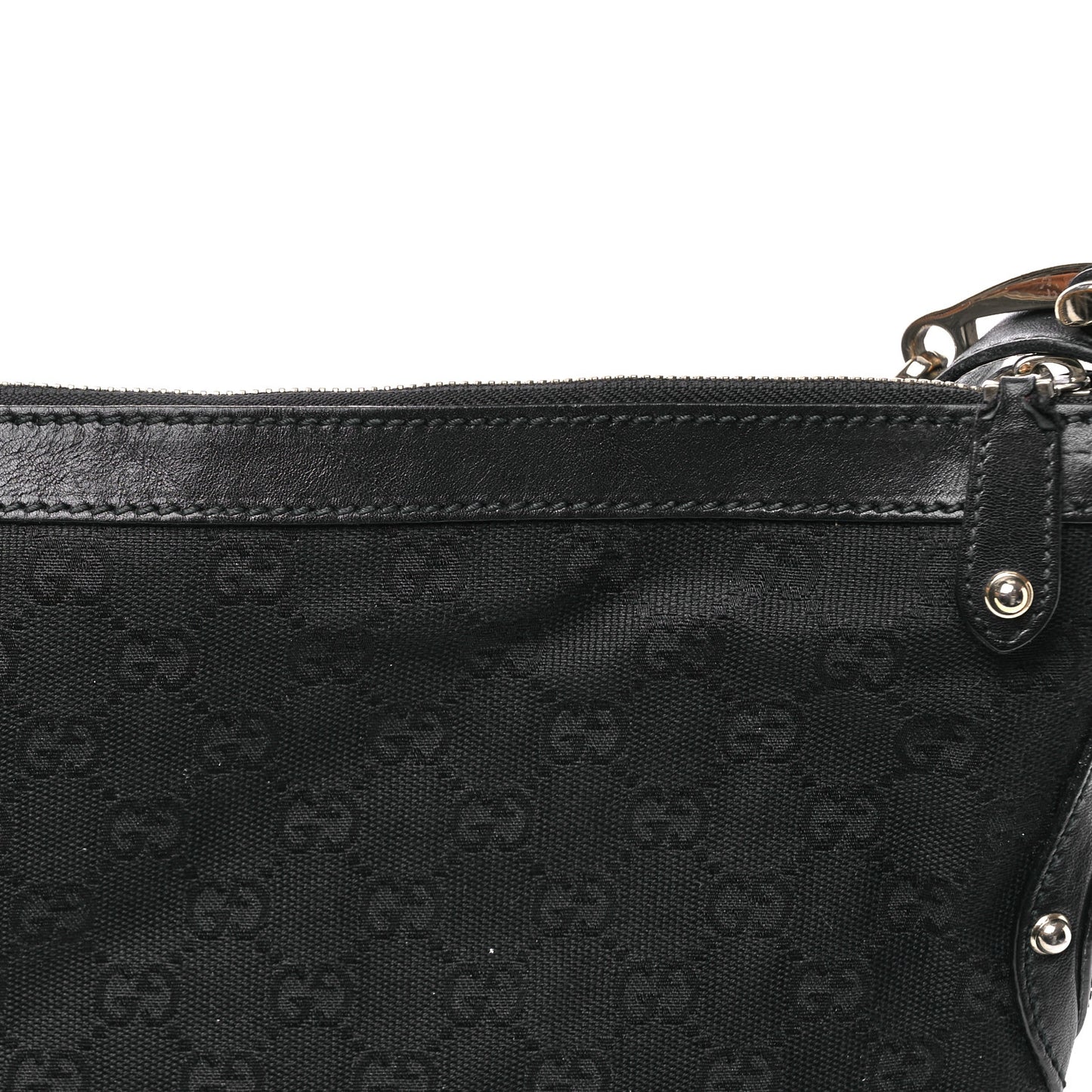 Calfskin Embossed Monogram Studded Pelham Messenger Bag Black