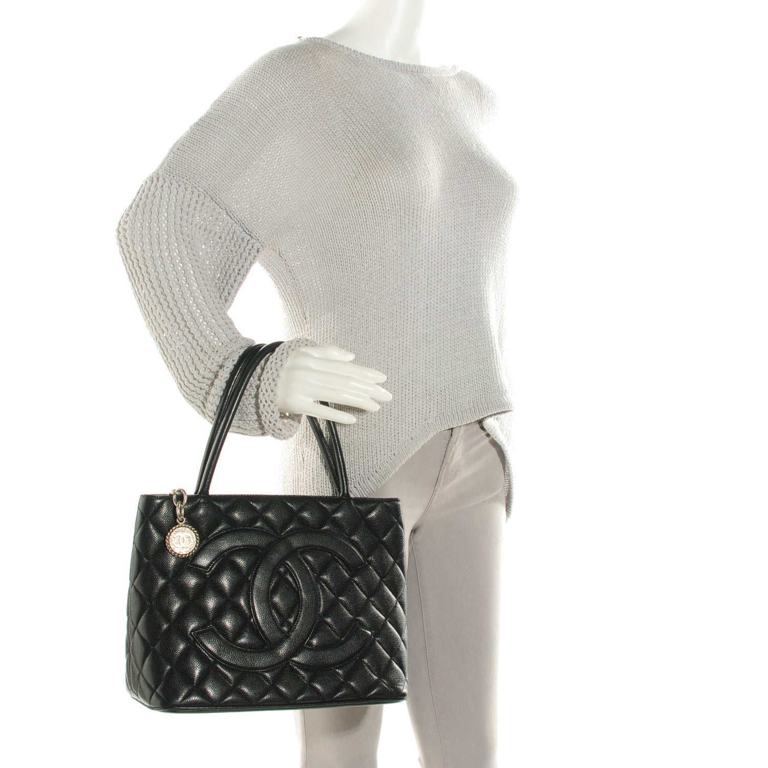 Chanel Caviar Quilted Medallion Tote Black 2 of 7