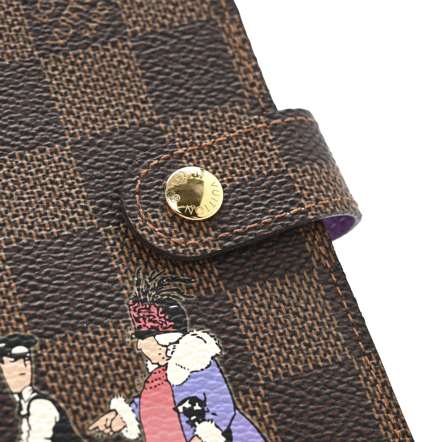 Louis Vuitton Damier Ebene Illustre Small Ring Agenda Cover Violet 8 of 8