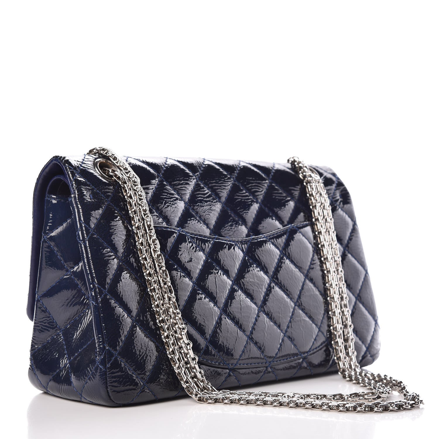 Chanel Distressed Patent Quilted 2.55 Reissue 226 Flap Navy 3 of 13