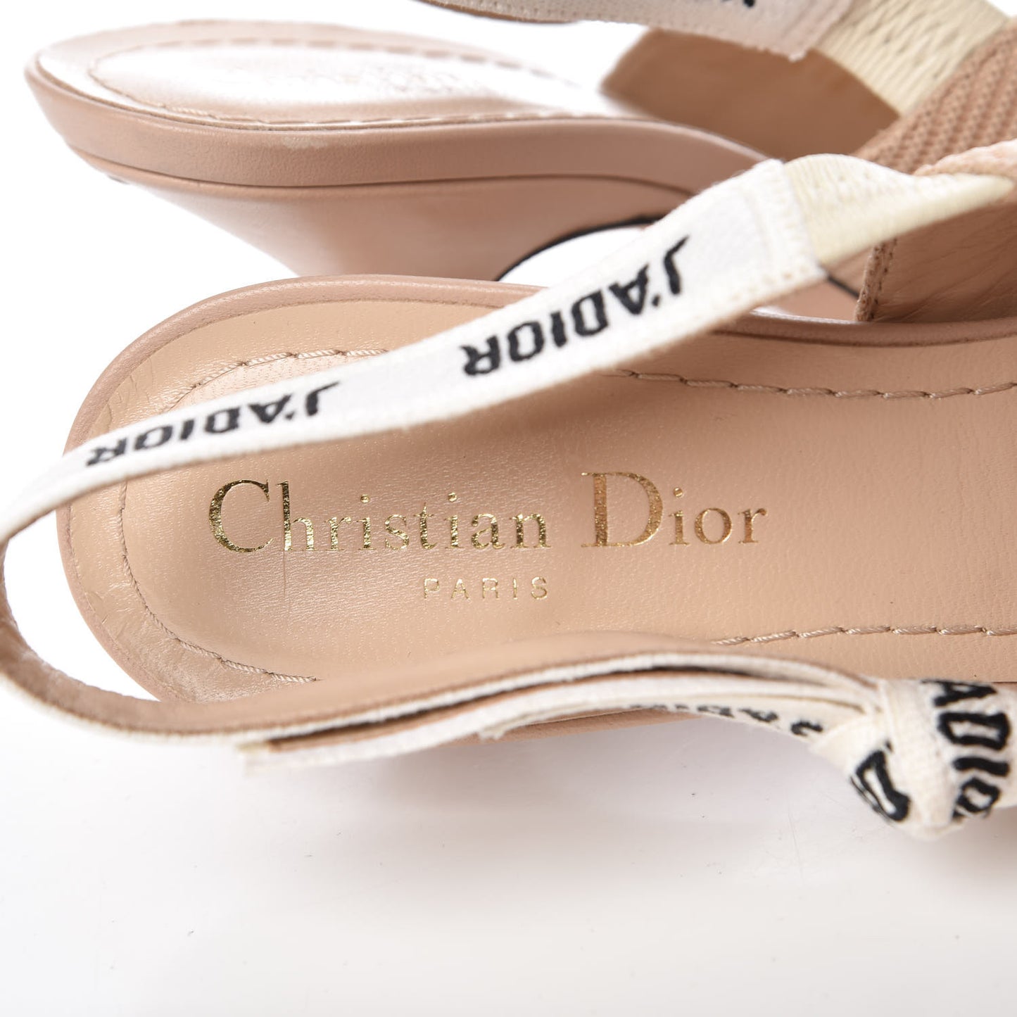 Technical Canvas Ribbon J Adior Slingback 65mm Pumps 37 Powder Nude