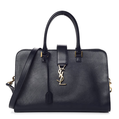 Saint Laurent Calfskin Medium Monogram Cabas Navy 1 of 12