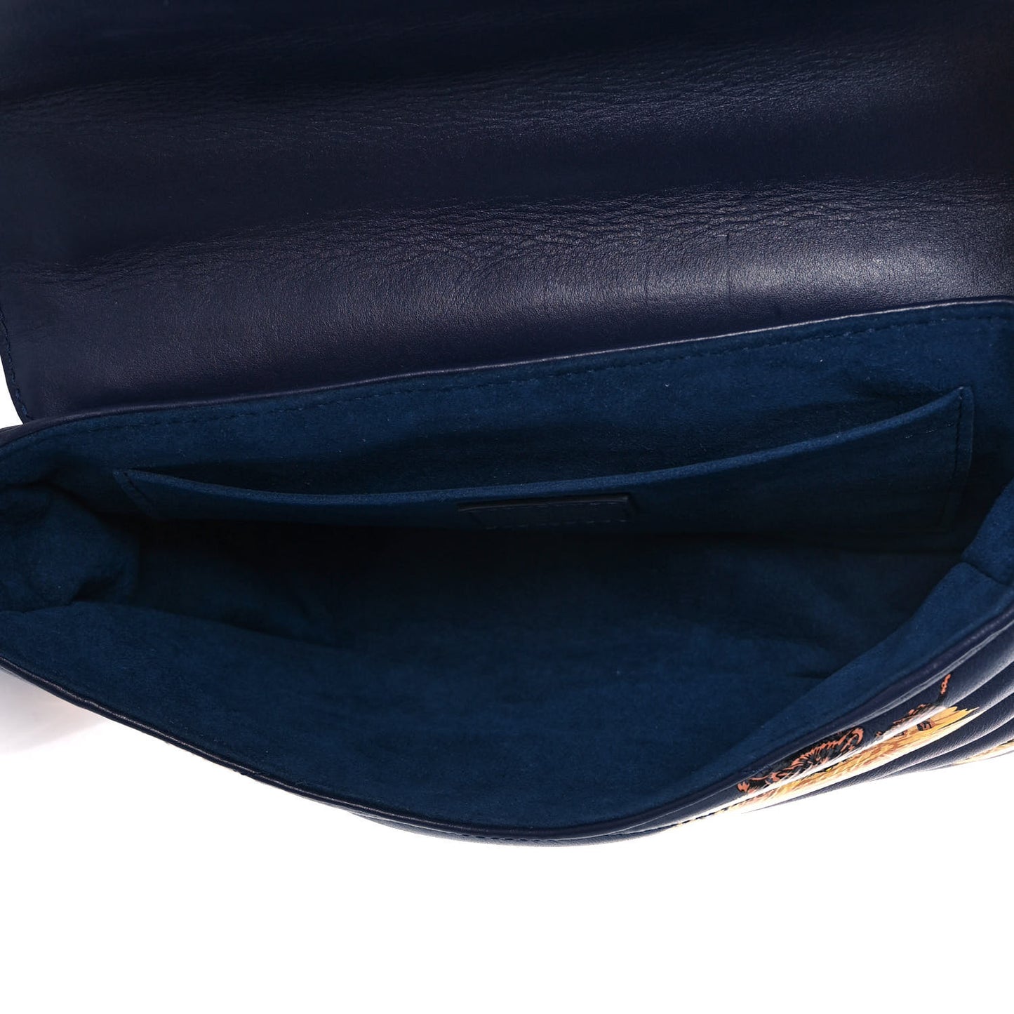Calfskin Leopard Print New Wave Chain MM Navy