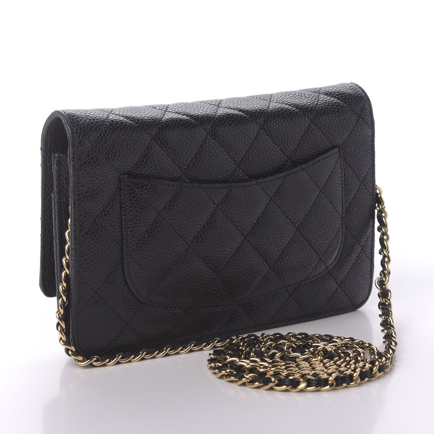 Caviar Quilted Wallet On Chain WOC Black
