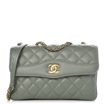 Chanel Lambskin Quilted Coco Vintage Flap Green 1 of 14