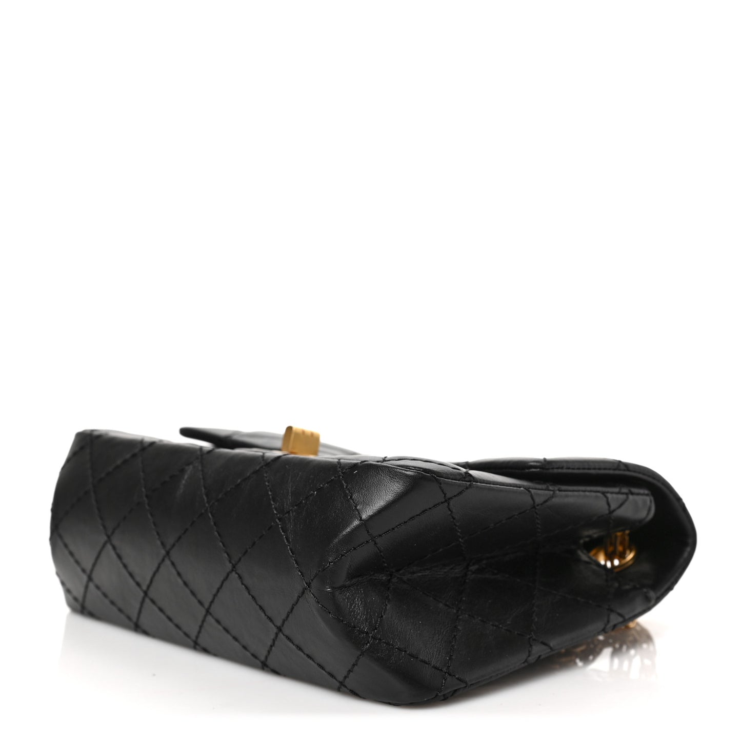 Aged Calfskin Quilted 2.55 Reissue Mini Flap Black