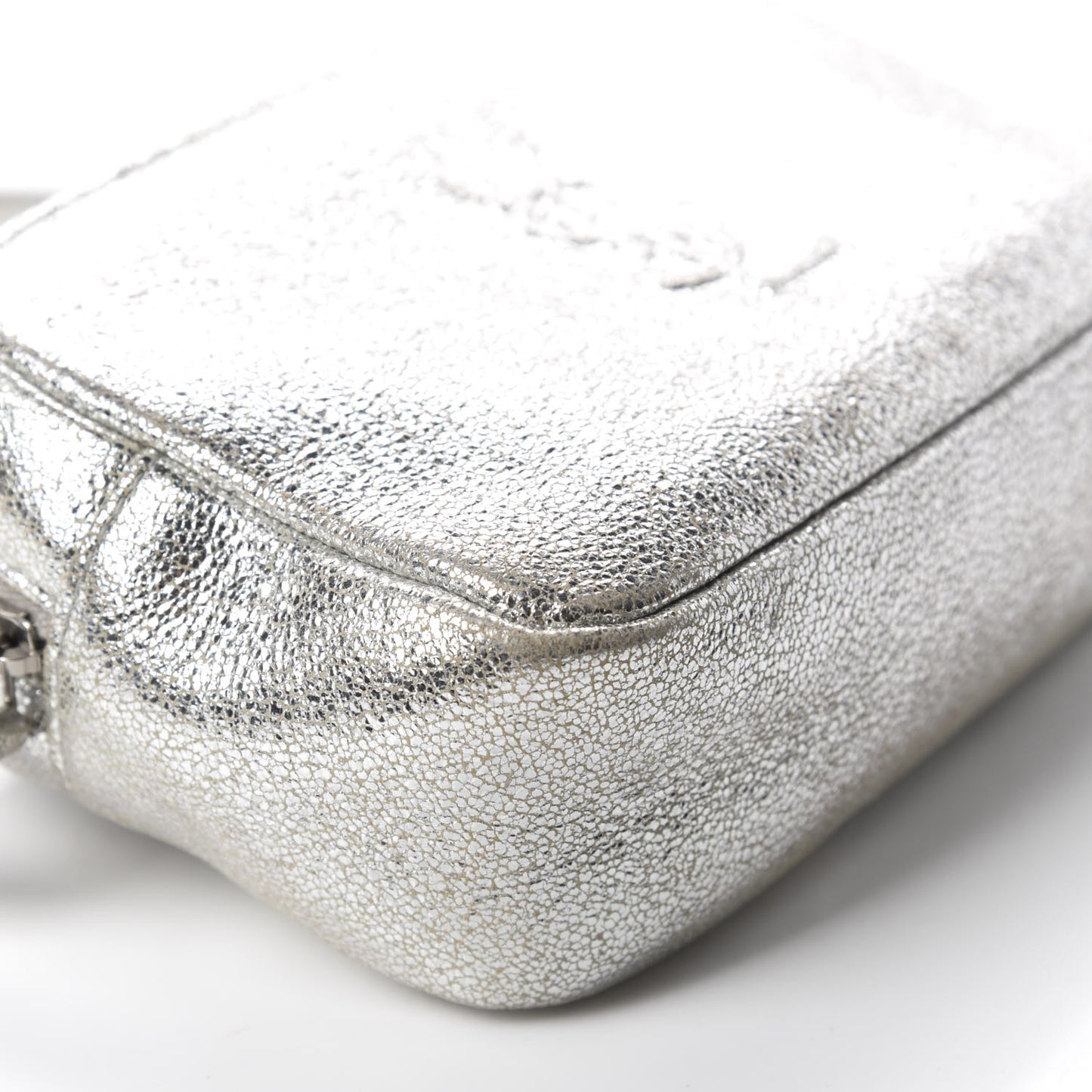 Metallic Lambskin Monogram Lou Belt Bag Argento