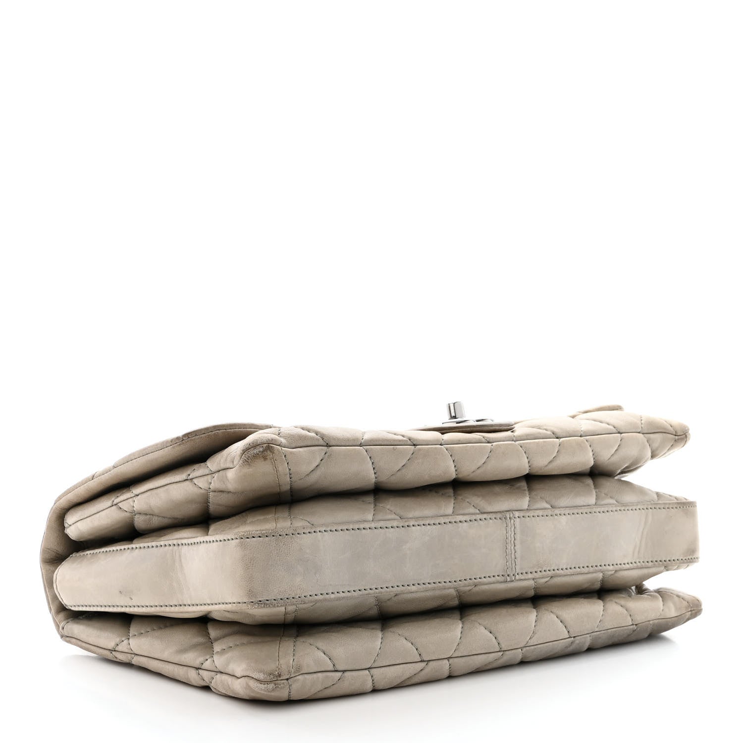 Chanel Lambskin Quilted Jumbo Chanel 3 Flap Light Grey 4 of 22