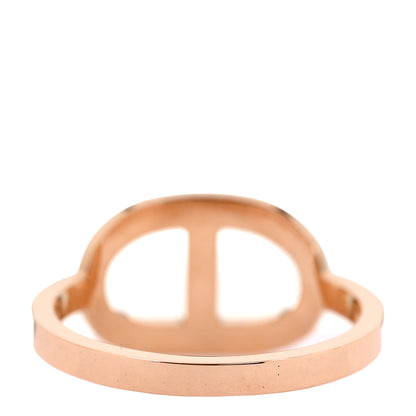 Hermes 18K Rose Gold Diamond MM Chaine d'Ancre Contour Ring 55 7.25 3 of 5